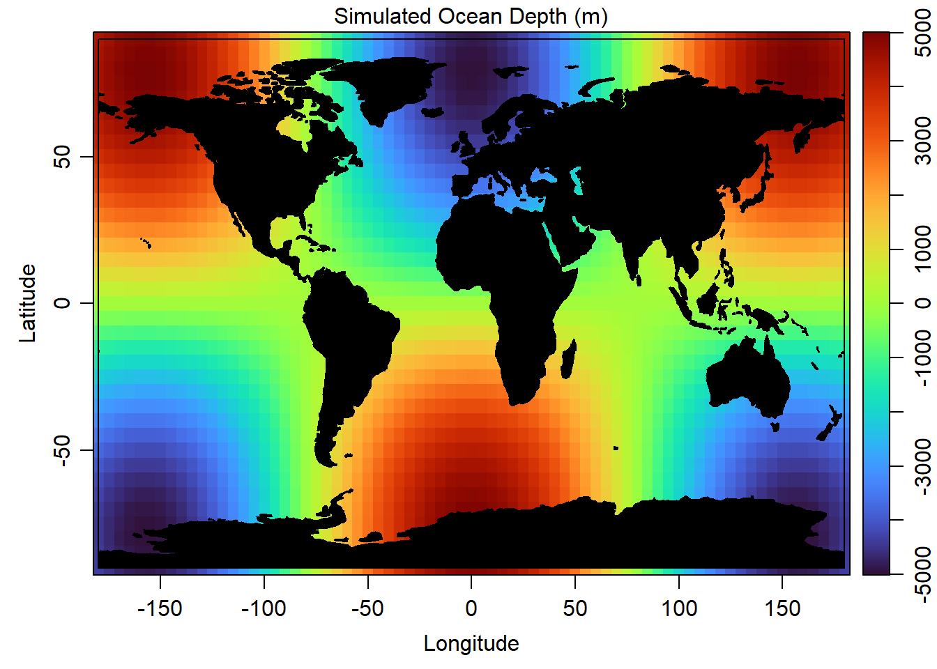 World map with bathymetry contours